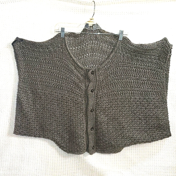 Diesel Sweaters - Diesel Women's Gray Wool Blend Short Sleeve Sweater Knitted Cardigan Size M